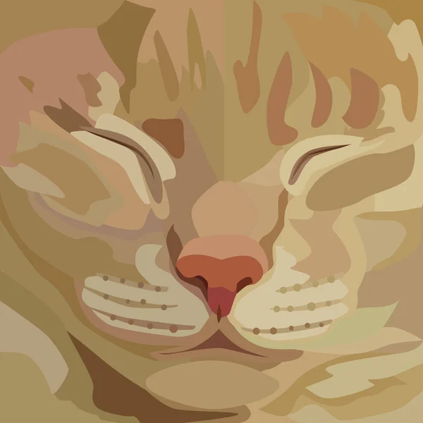 고양이의 초상화를 그렸다 아름다운 고양이 인쇄하기 — 스톡 벡터