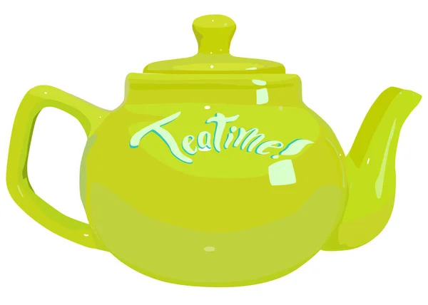 Tea Kettle Teapot Ceramic Teapot Tea — стоковый вектор