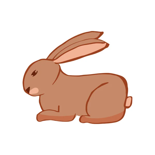 Niedliches Comic Kaninchen Asiatisches Tierkreiszeichen Astrologisches Symbol Isoliert Auf Weiß — Stockvektor
