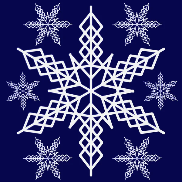 Snowflakes Set Intricate Pattern Snowflake Symbol Winter Winter Weather — Stock Vector