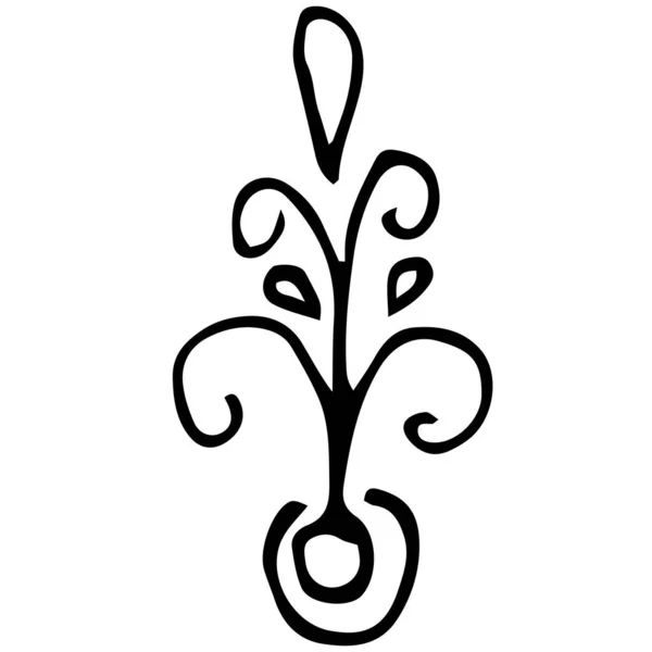 Квітка Намальована Лініями Довгими Пелюстками Красивий Квітковий Ескіз — стоковий вектор