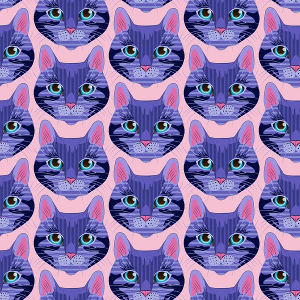 Vector pattern cats. Cute cats. For printing on fabric wallpaper paper.