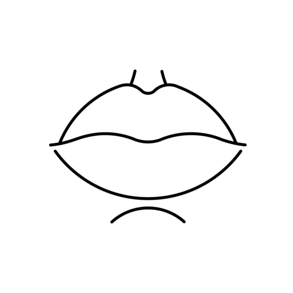 Lips Contour Vector Image Lips Contour — Vetor de Stock