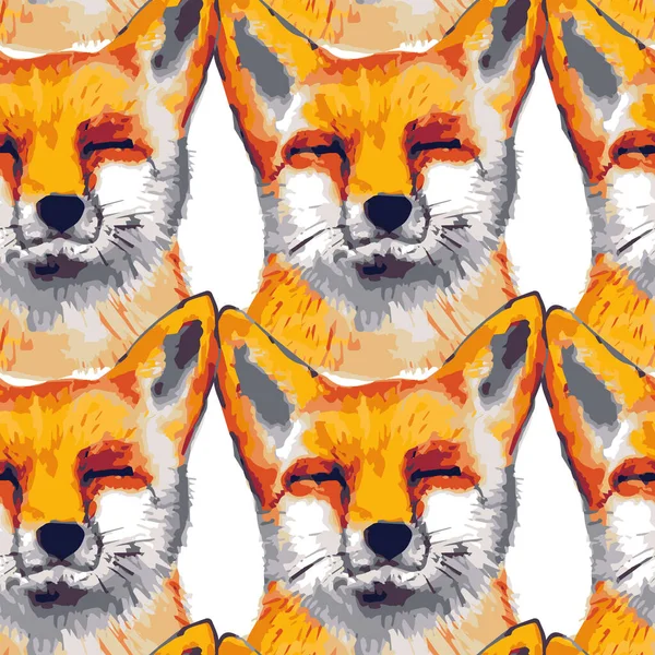 Tilki vektör deseni. Kumaş üzerine baskı yapmak için.