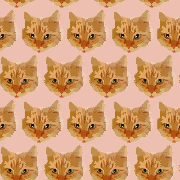 Vektör desenli kediler. Şirin kediler. Kumaş duvar kağıdına baskı yapmak için.