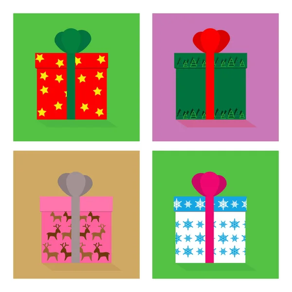 Beautiful Boxes Gifts Colorful Vector — стоковый вектор