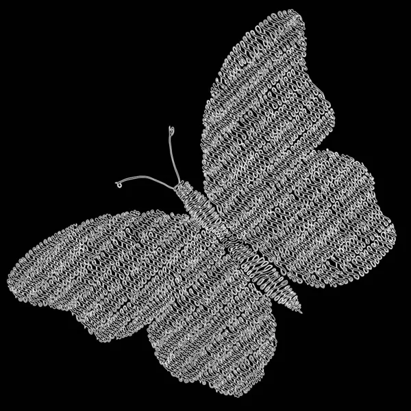 Farfalla Disegnata Mano Disegno Anatomico Della Farfalla — Vettoriale Stock