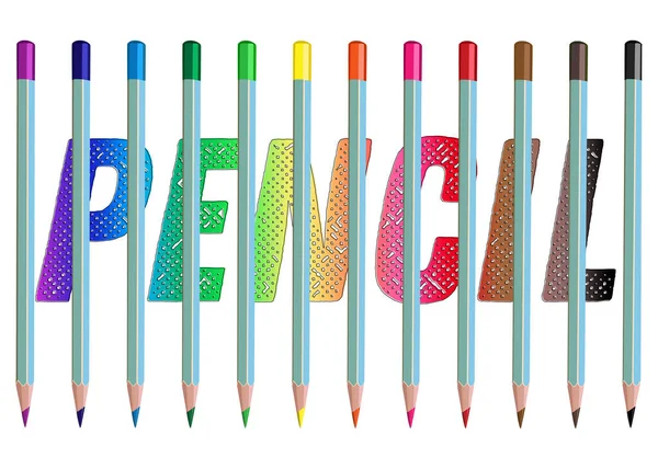 Egy Sor Akvarell Ceruza Alapszínekben Ceruzák Rajzoláshoz — Stock Vector