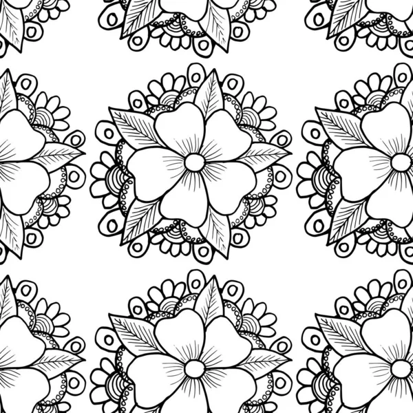 Set Desene Simple Flori Vară Ilustraţii Abstracte Ale Florilor Arta — Vector de stoc