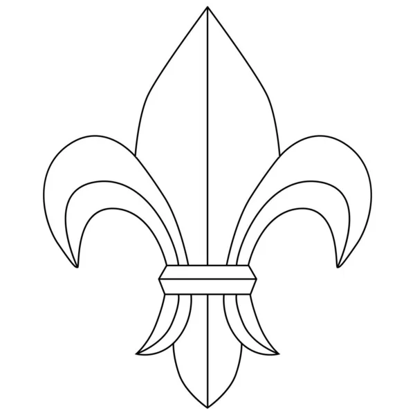 Σύμβολο Του Βασιλικού Κρίνου Σημάδι Του Λουλουδιού Του Μετάλλου Λευκό — Διανυσματικό Αρχείο