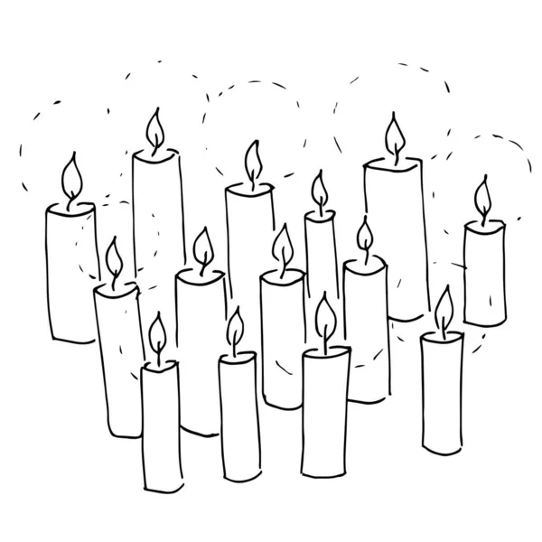 Vektor Muster Brennende Kerzen Die Wärme Heller Kerzen — Stockvektor