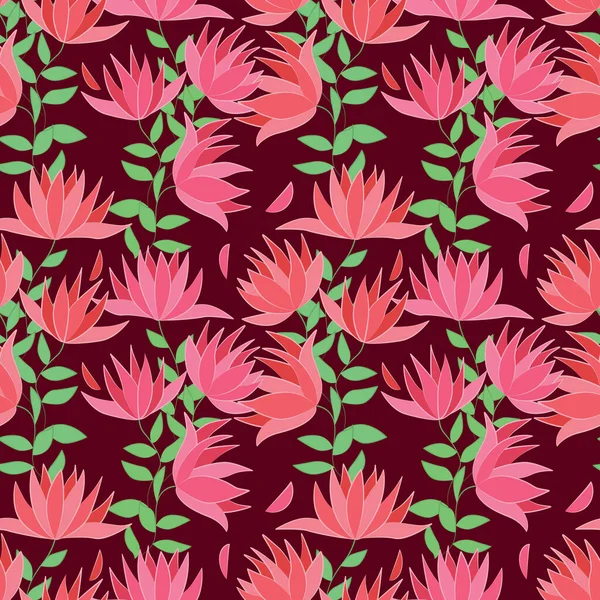 矢量简单花型花 用于织物上的印刷 — 图库矢量图片