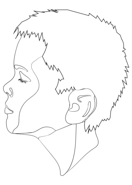 Portrét Chlapce Profilu Vektorová Ilustrace — Stockový vektor