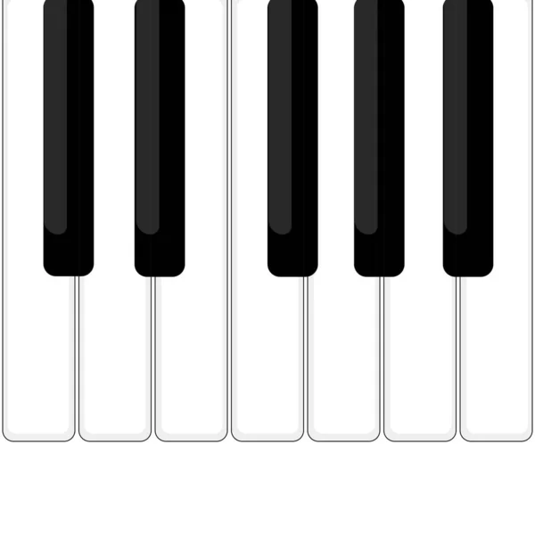 Teclas Piano Blanco Negro — Vector de stock