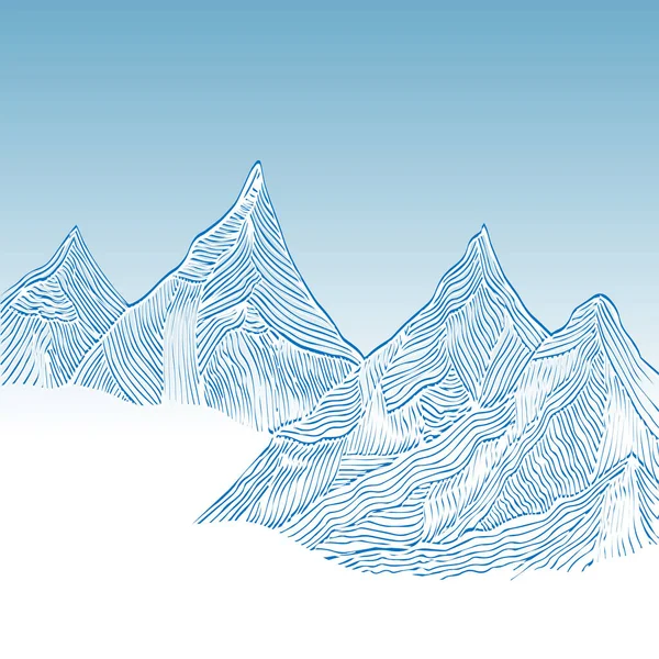 Des Sommets Montagneux Croquis Paysage Montagne Dessin Stylo — Image vectorielle
