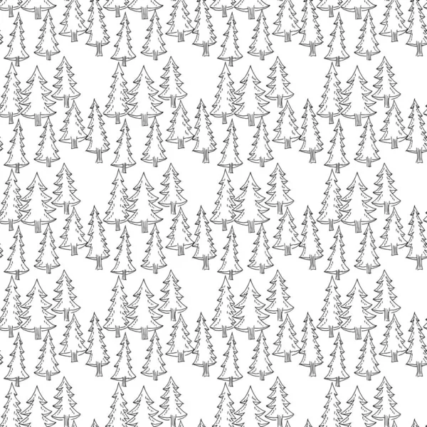 许多不同的圣诞树的轮廓 圣诞树图案 — 图库矢量图片