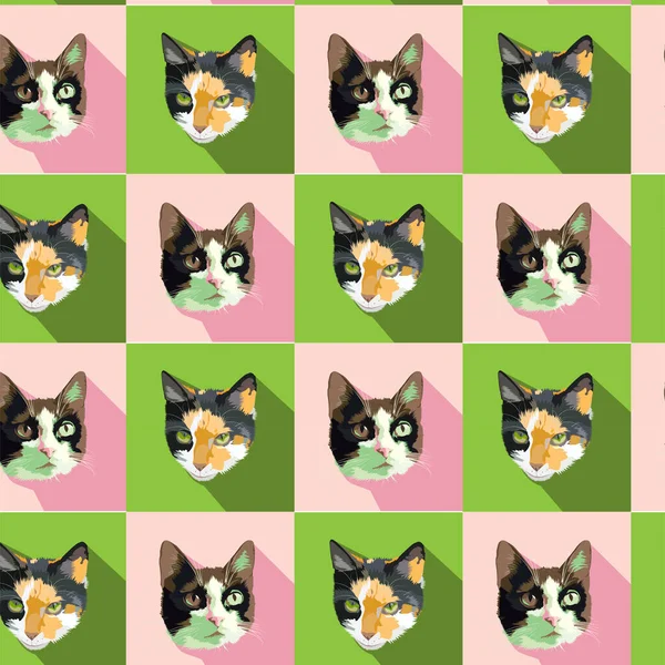 Vector pattern cats. Cute cats. For printing on fabric wallpaper paper.