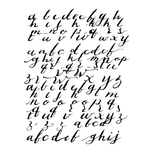 Lettere Calligrafiche Scrivere Lettere Con Una Penna — Vettoriale Stock
