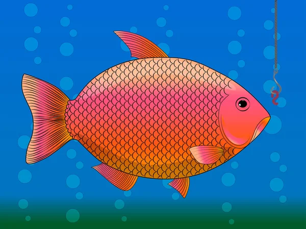 Peixe Único Ilustração Vetorial —  Vetores de Stock