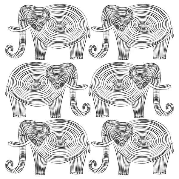 Modèle Vectoriel Grands Petits Éléphants Pour Impression Sur Tissu — Image vectorielle