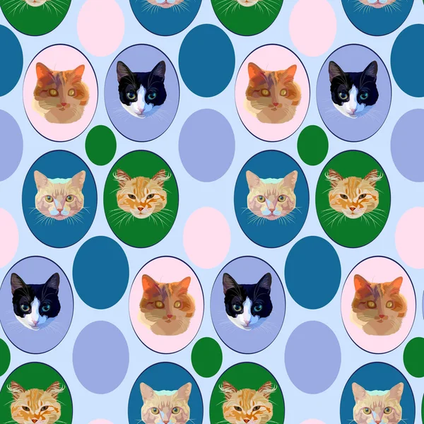 Vector pattern cats. Cute cats. For printing on fabric wallpaper paper.