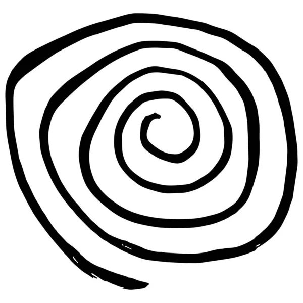 Desenho Mão Uma Espiral Uma Espiral Com Muitos Cachos —  Vetores de Stock