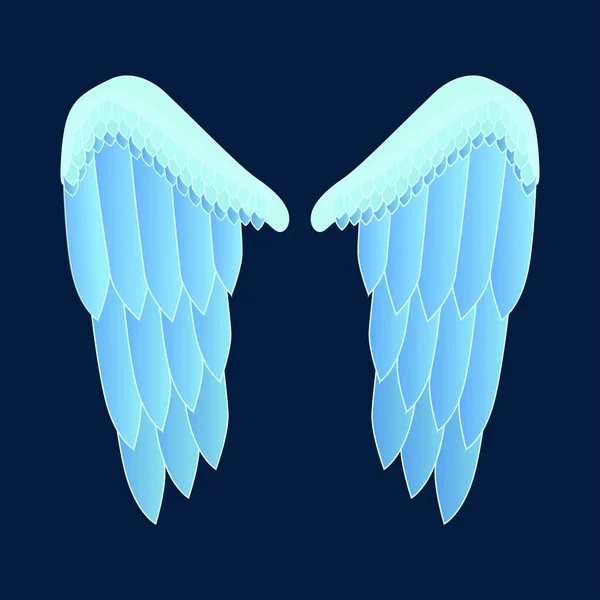 Two Wings Large Feathers Angel Wings Part Costume Wings Flight — стоковый вектор