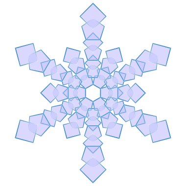 Blue snowflake with an intricate pattern. Snowflake is a symbol of winter and winter weather