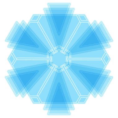 Blue snowflake with an intricate pattern. Snowflake is a symbol of winter and winter weather