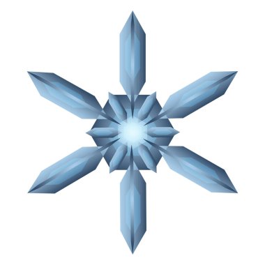 Blue snowflake with an intricate pattern. Snowflake is a symbol of winter and winter weather
