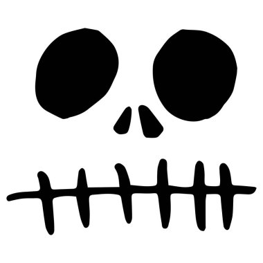 Siyah, boş gözlü canavar maskesi.