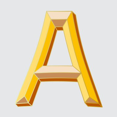 Sarı gözlüklü vektör A harfi.