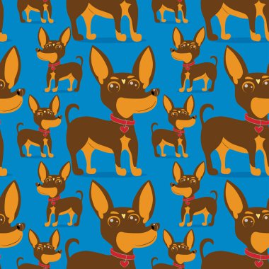 Chihuahua köpek vektör deseni. Kumaş üzerine baskı yapmak için.