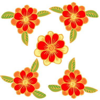 Vektör basit desenli çiçekler. Kumaş üzerine baskı yapmak için.