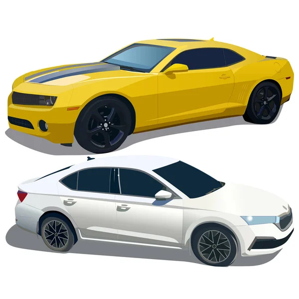 Vector Set Car Models Wallpaper Cars Realism Photorealism — Wektor stockowy