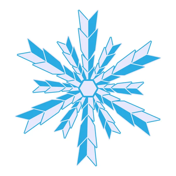 Blue snowflake with an intricate pattern. Snowflake is a symbol of winter and winter weather
