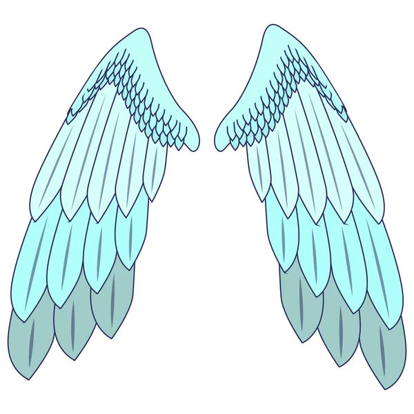 Two Wings Large Feathers Angel Wings Part Costume Wings Flight — стоковый вектор