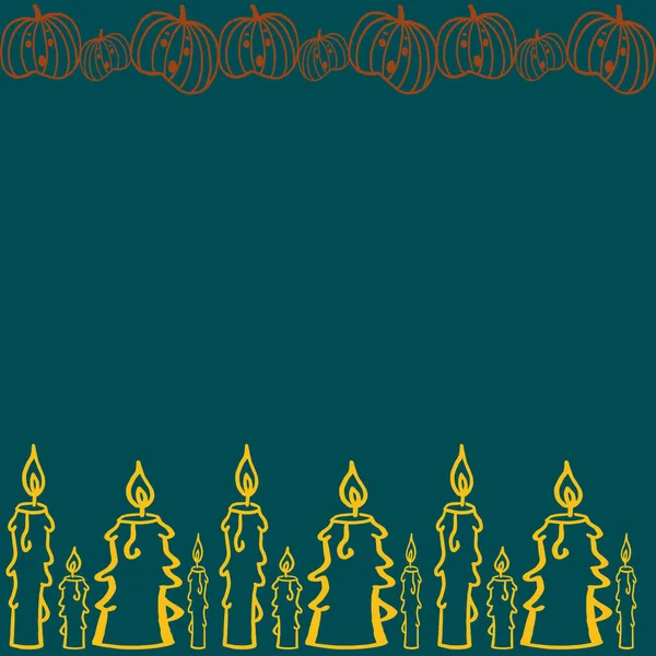 秋节假期南瓜和蜡烛的背景 — 图库矢量图片