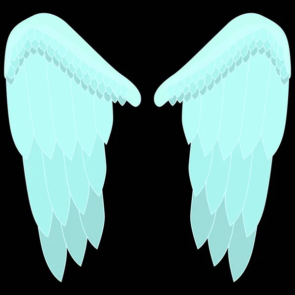 Two Wings Large Feathers Angel Wings Part Costume Wings Flight — стоковый вектор