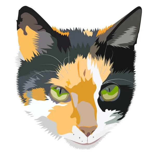 Desenho Vetorial Gato Bonito Ícone Animal Estimação Gato Fundo Branco —  Vetores de Stock