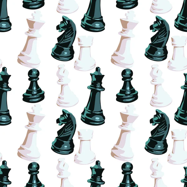 Шаблон Игры Шахматы Шахматисты Печати Ткани — стоковый вектор