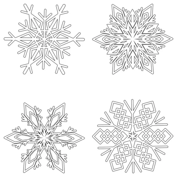 Snowflakes Set Intricate Pattern Snowflake Symbol Winter Winter Weather — Vetor de Stock