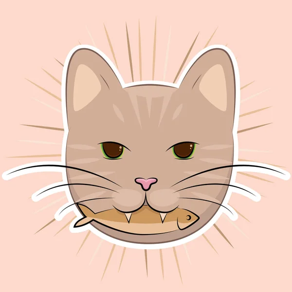 Desenho Retrato Vetorial Gato Linda Ilustração Gatinho Para Impressão Tecido — Vetor de Stock