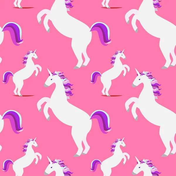 Pola Unicorn Unicorn Yang Membesarkannya Untuk Mencetak Pada Kain - Stok Vektor