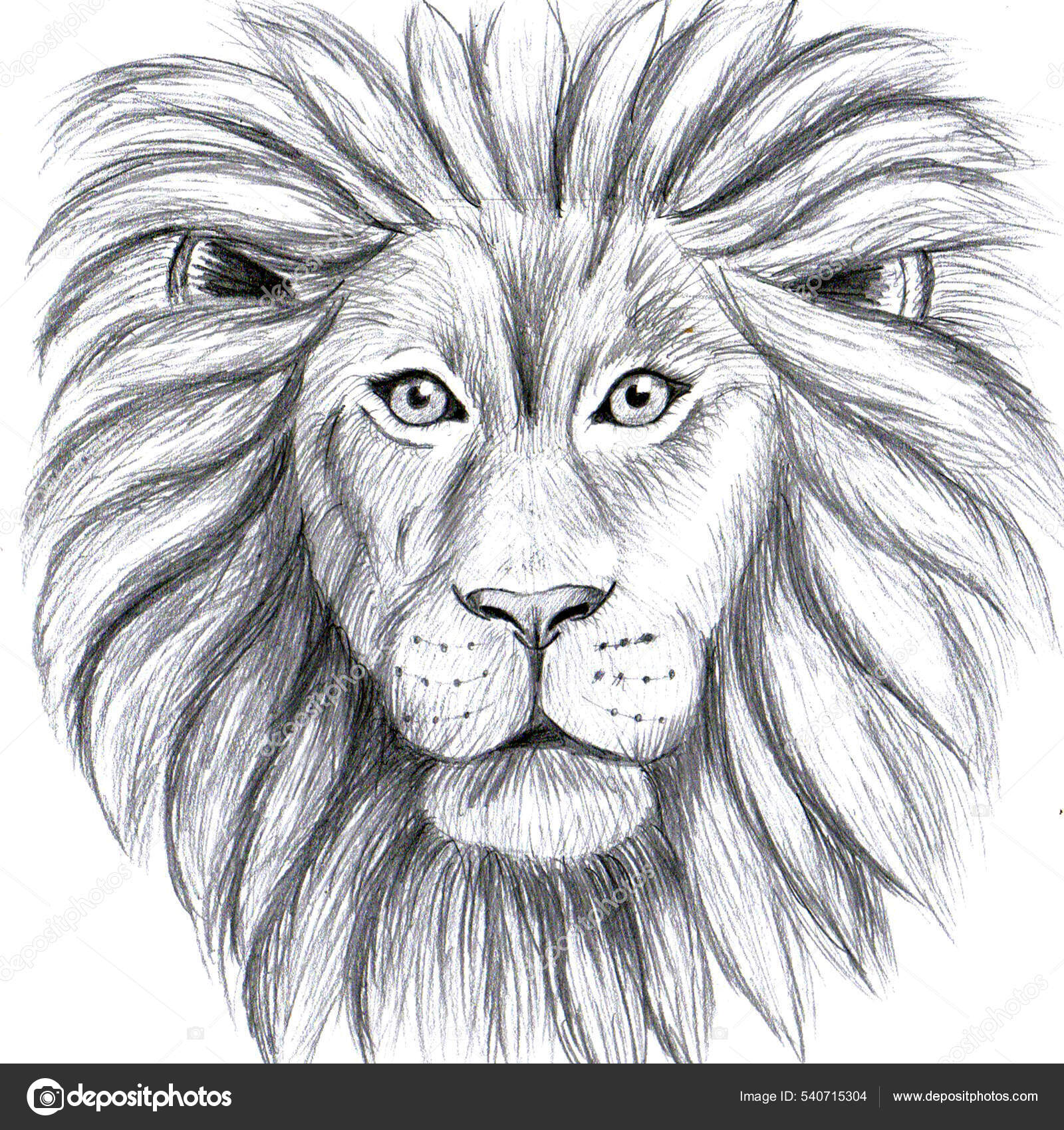 Speed drawing, dessin Lion Crayon blanc sur fond noir 