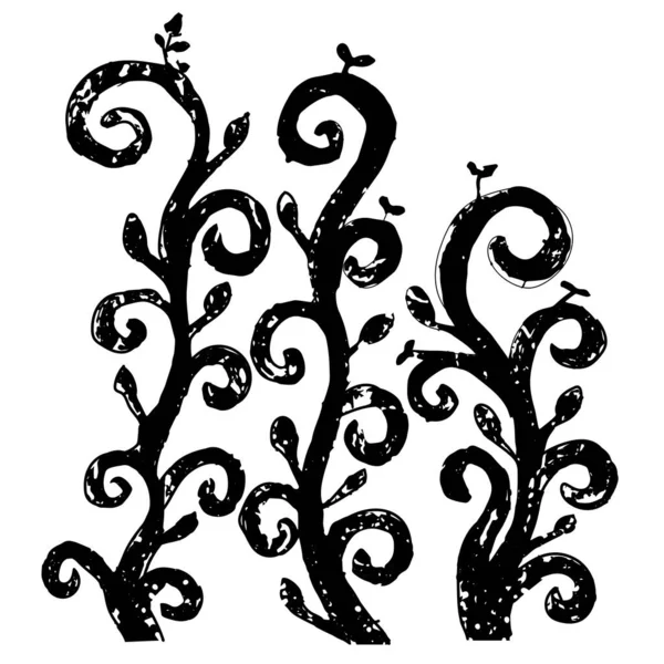Векторный Рисунок Лиственных Растений Естественный Рисунок Растения Печати Ткани Бумаге — стоковый вектор