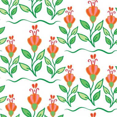 Vektör basit desenli çiçekler. Kumaş üzerine baskı yapmak için.