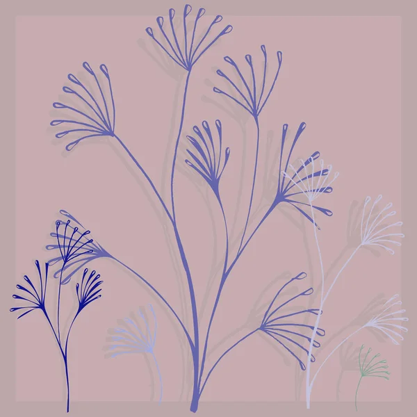 Dessin Simple Motif Fleurs Fond — Image vectorielle