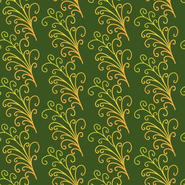 Çiçek elementleriyle kusursuz desen. Vektör çizimi. sarmal