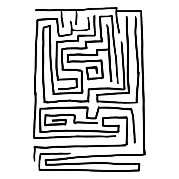 Labirinto Labirinto Com Linhas Preto Branco —  Vetores de Stock